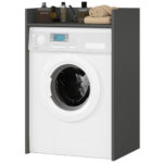 Masca pentru masina de spalat cu polita, PAL laminat, 64x50x98 cm, gri grafit Mob360 - imagine 2