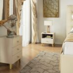 Comoda MOBI K01 cu sertar si raft deschis, PAL laminat 16 mm, 40x37x43 cm, casmir cu detalii aurii Mob360 - imagine 7