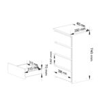 Comoda cu 4 sertare, PAL laminat 16mm, 40x35x74 cm, alb Mob360 - imagine 3