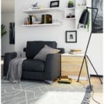 Noptiera cu 2 sertare din PAL laminat 16 mm, 60x40x55 cm, alb si stejar sonoma Mob360 - imagine 4