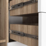 Comoda cu 4 sertare si 2 usi, PAL laminat, 110x35x80 cm, stejar sonoma si alb Mob360 - imagine 6