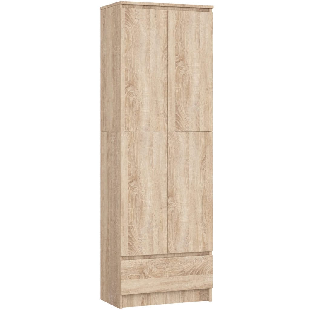 AK-38161238-22-6 Dulap inchis cu 2 usi si sertar, 4 rafturi, PAL laminat 16 mm, 60x35x180 cm, stejar sonoma Mob360 - imagine 1