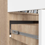 Dulap inchis cu 2 usi si sertar, 4 rafturi, PAL laminat 16 mm, 60x35x180 cm, stejar sonoma si alb Mob360 - imagine 4