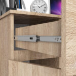 Birou computer PIKSEL, cu sertar, dulap si raft pentru tastatura, stanga, 90x50x77 cm, stejar sonoma Mob360 - imagine 6