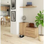 Dulap pantofi S16 cu comoda, 3 niveluri rabatabile, PAL laminat 16 mm, 98x33x67 cm, stejar sonoma Mob360 - imagine 4