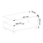 Masuta de cafea Vini pe roti, cu raft inferior si blat din PAL laminat, 90x51x40 cm, stejar sonoma Mob360 - imagine 3