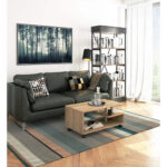 Masuta de cafea Vini pe roti, cu raft inferior si blat din PAL laminat, 90x51x40 cm, stejar sonoma Mob360 - imagine 4