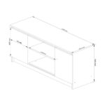 Comoda TV cu 2 usi si o polita, PAL laminat 16 mm, 120x40x55 cm, stejar sonoma Mob360 - imagine 3
