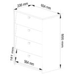 Dulap pantofi cu 4 usi rabatabile, PAL laminat, 60x33x80 cm, alb Mob360 - imagine 3