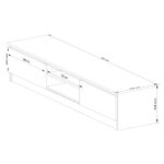 Comoda TV cu 2 usi si rafturi centrale, PAL laminat, 160x40x33 cm, alb mat Mob360 - imagine 3