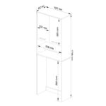 Dulap baie inalt pentru spatiu deasupra masinii de spalat, cu usi si polite, 64x30x180 cm, stejar sonoma si alb Mob360 - imagine 3