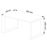 Masuta cafea NOX cu raft inferior, PAL laminat, 92x53x45 cm, stejar craft si negru Mob360 - imagine 3