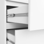 Dulap cu 2 usi si 2 sertare, cu oglinda, PAL laminat 16 mm, 90x51x180 cm, alb Mob360 - imagine 6