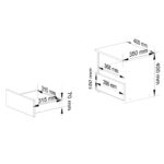 Noptiera cu 1 sertar, PAL laminat 16mm, 40x35x40 cm, gri si stejar artisan Mob360 - imagine 5