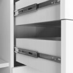 Comoda cu 4 sertare si 2 usi, PAL laminat, 110x35x80 cm, alb mat Mob360 - imagine 4