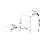 Noptiera cu 3 sertare, PAL laminat 16 mm, 40x35x57 cm, stejar sonoma si alb Mob360 - imagine 2