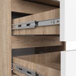 Noptiera cu 3 sertare, PAL laminat 16 mm, 40x35x57 cm, stejar sonoma si alb Mob360 - imagine 6