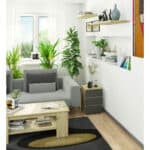 Noptiera cu 3 sertare, PAL laminat 16 mm, 40x35x57 cm, stejar artisan si gri Mob360 - imagine 4