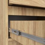 Noptiera cu 2 sertare din PAL laminat 16 mm, 60x40x55 cm, stejar artisan Mob360 - imagine 5