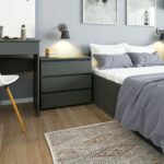 Noptiera cu 3 sertare, PAL laminat 16 mm, 60x35x57 cm, gri mat Mob360 - imagine 4