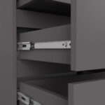 Noptiera cu 3 sertare, PAL laminat 16 mm, 60x35x57 cm, gri mat Mob360 - imagine 5