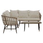 Set de grădină din ratan, natural / bej / negru , ARALY - imagine 2