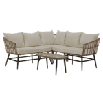 Set de grădină din ratan, natural / bej / negru , ARALY