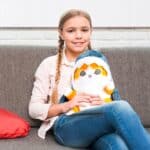 Perna plusata pentru copii, model pisica-rechin, poliester, 55x30 cm, gri Mob360 - imagine 9