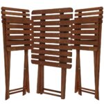Set mobilier balcon sau terasa din lemn de fag, pliabil, masa 52x51x65 cm si 2 scaune, maro inchis Mob360 - imagine 2