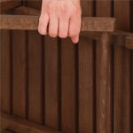 Set mobilier balcon sau terasa din lemn de fag, pliabil, masa 52x51x65 cm si 2 scaune, maro inchis Mob360 - imagine 5