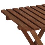 Set mobilier balcon sau terasa din lemn de fag, pliabil, masa 52x51x65 cm si 2 scaune, maro inchis Mob360 - imagine 6