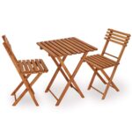 Set mobilier balcon sau terasa din lemn de fag, pliabil, masa 52x51x65 cm si 2 scaune, maro Mob360 - imagine 9