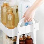 Carucior depozitare 3 niveluri cu roti si frane, structura metalica, 41x31x78 cm, alb Mob360 - imagine 2