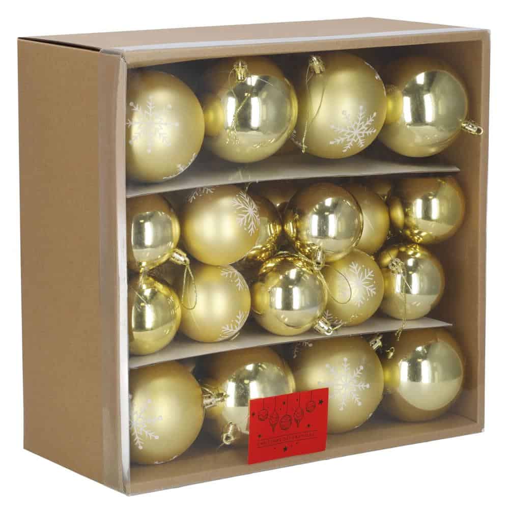 CA0974-8 Set globuri Craciun 36 bucati, diverse modele, diametru 6-8 cm, auriu Mob360 - imagine 1