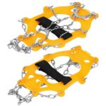 Crampoane antiderapante pentru incaltaminte, marimea M 36-40, cu 8 pini, otel si TPE, galben Mob360