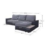 Set canapea universală, gri închis/gri, FERGUS ROH - imagine 4