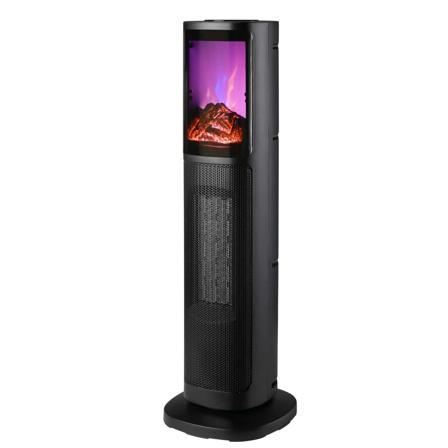 FIN-2633-1 Semineu electric tip coloana cu efect de flacara, 2000W, termostat, 20x20x64 cm, negru Mob360 - imagine 1