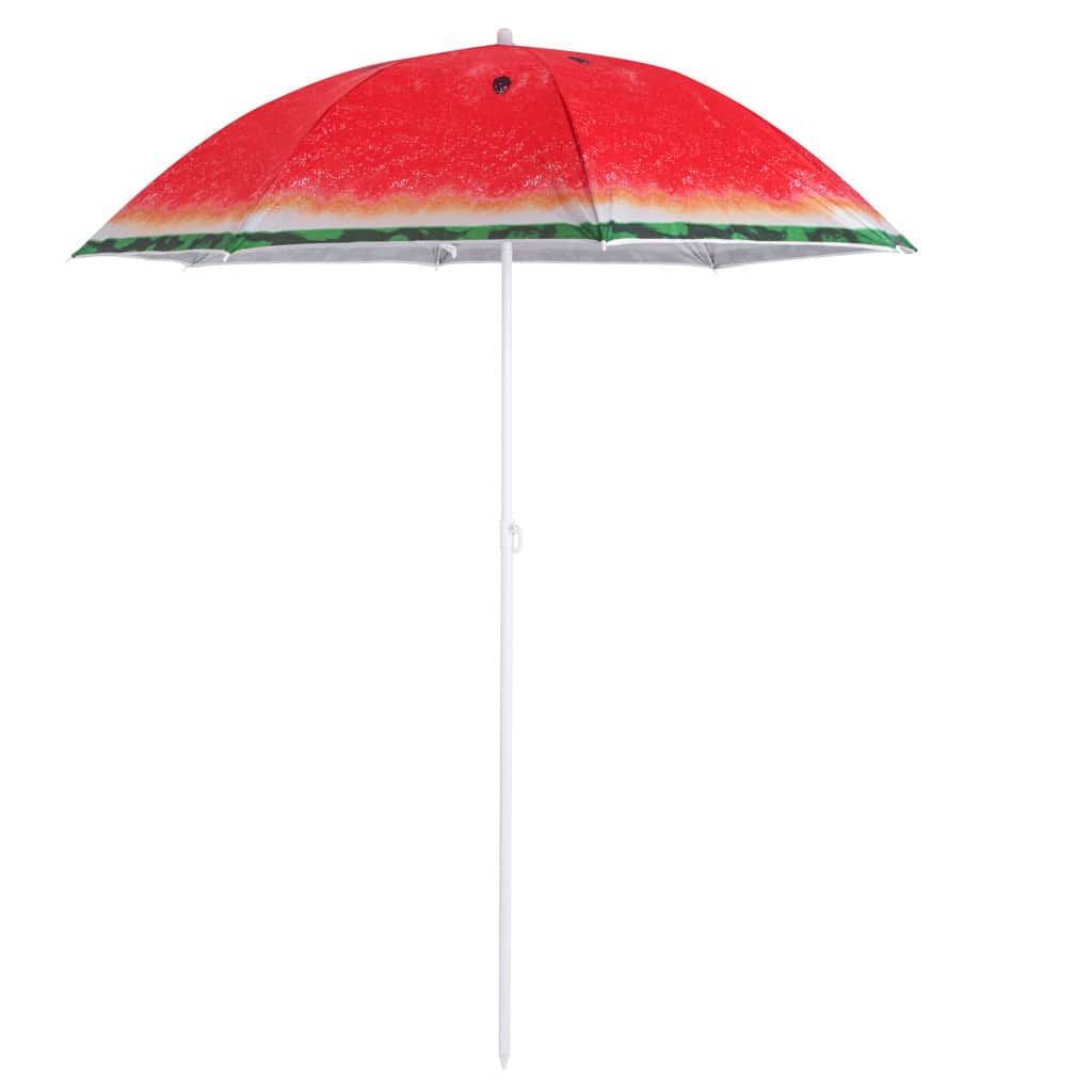 Folding-sun-umbrella-180cm-garden-balcony-umbrella-with-tilt-function-watermelon-150229-1 Umbrela de plaja pliabila, cu inclinare si inaltime reglabila, diametru 150 cm, rosu cu imprimeu pepene Mob360 - imagine 1