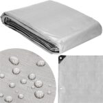 Prelata din polietilena impermeabila laminata, 160g/m2, 6x8 m, gri Mob360 - imagine 3