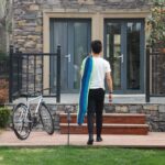 Hamac dublu cu bara lemn, perne incluse, maxim 300 kg, 210x150 cm, verde si albastru Mob360 - imagine 5