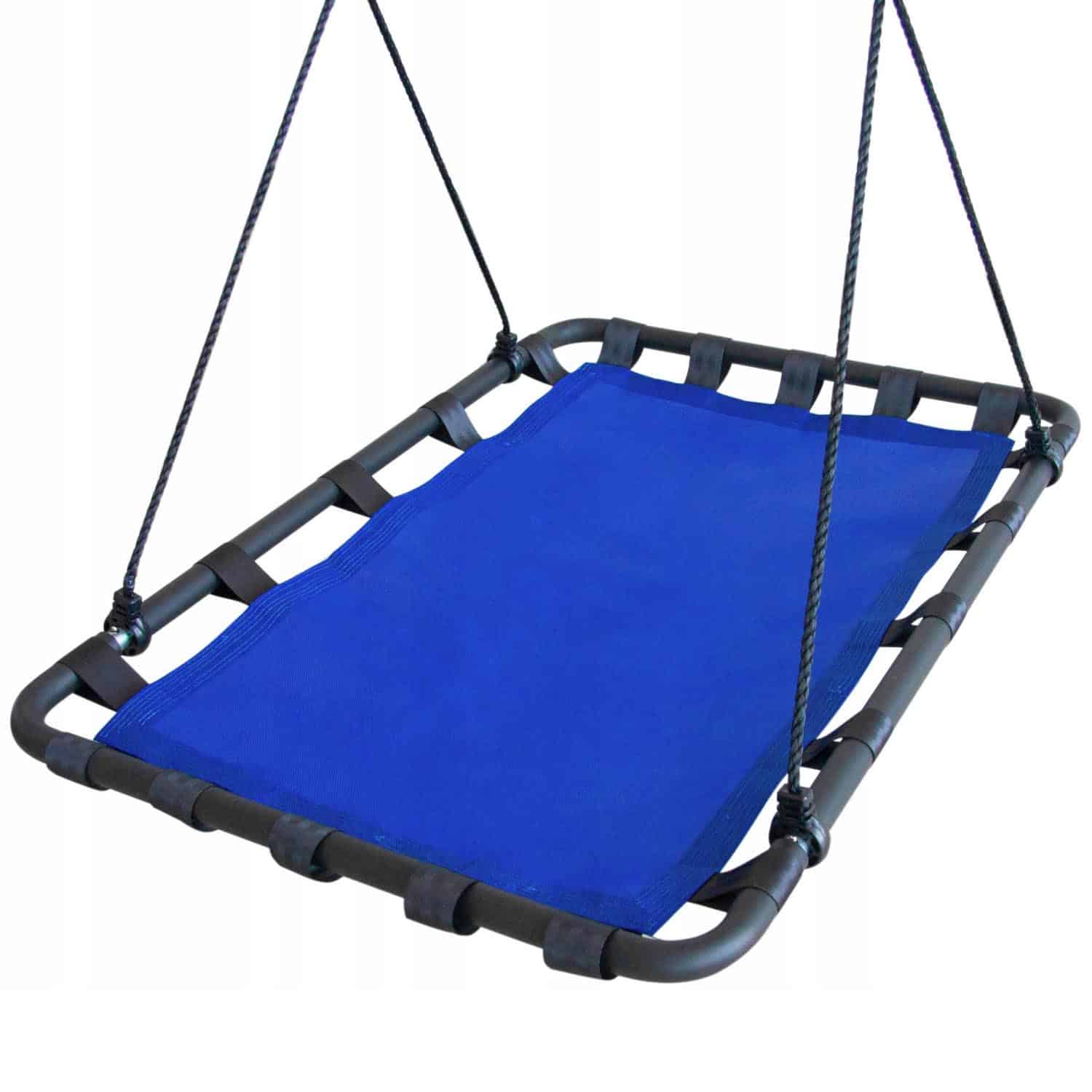 GO-HS2-4 Leagan tip hamac 120x80 cm, cu rama metalica si prindere dubla, pentru gradina sau terasa, albastru Mob360 - imagine 1