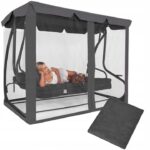 Plasa protectie insecte pentru leagan de gradina, cu fermoar vertical, 165x680 cm, gri Mob360