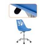 Scaun birou ergonomic, cu sezut din spuma, reglabil pe inaltime, maxim 120 kg, 90x49x48 cm, albastru Mob360 - imagine 5