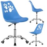 Scaun birou ergonomic, cu sezut din spuma, reglabil pe inaltime, maxim 120 kg, 90x49x48 cm, albastru Mob360 - imagine 4