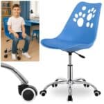 Scaun birou ergonomic, cu sezut din spuma, reglabil pe inaltime, maxim 120 kg, 90x49x48 cm, albastru Mob360 - imagine 9