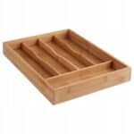 Organizator tacamuri 5Five din bambus si MDF cu 5 compartimente, 34x25 cm, maro natural Mob360