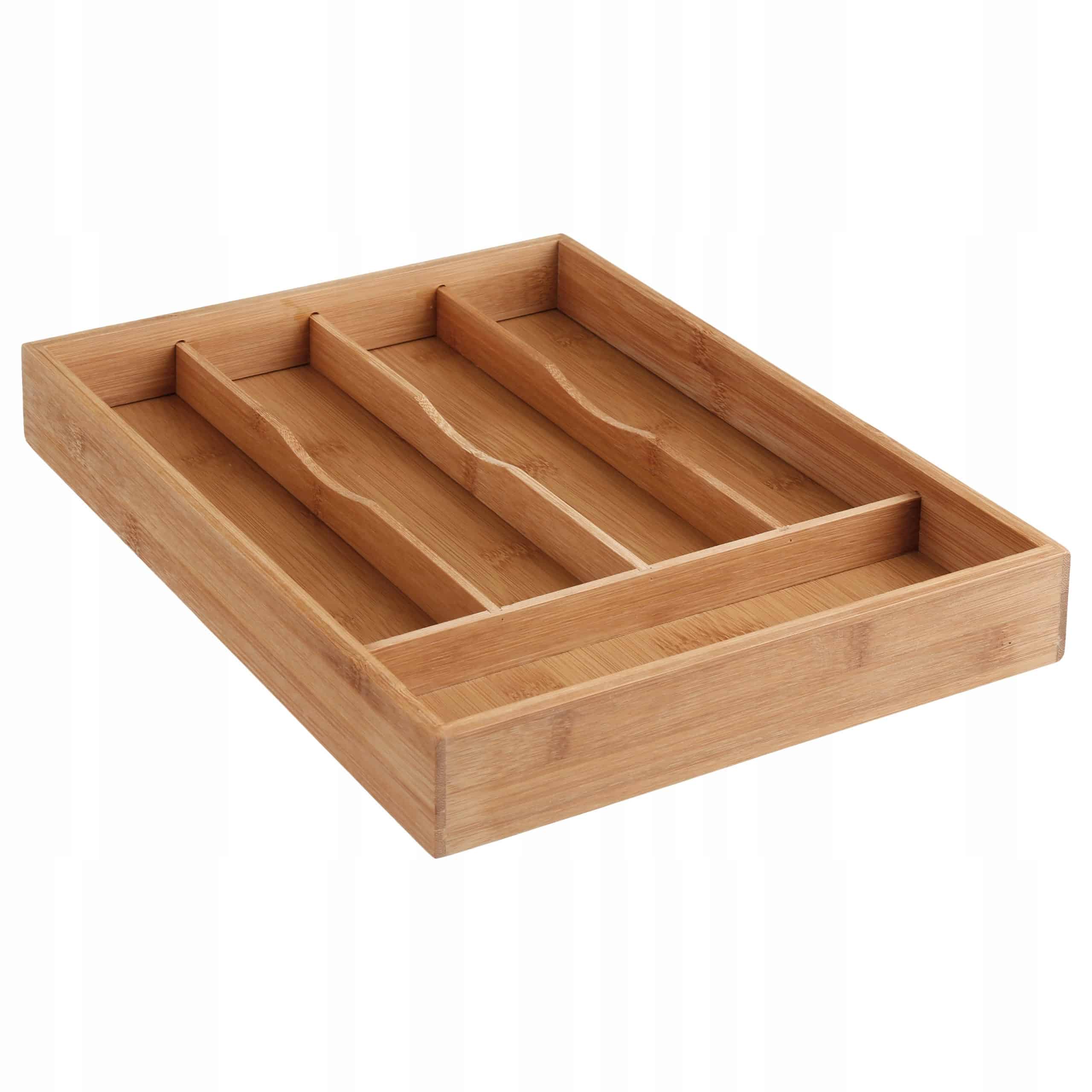 JJ-115242-1 Organizator tacamuri 5Five din bambus si MDF cu 5 compartimente, 34x25 cm, maro natural Mob360 - imagine 1