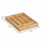 Organizator tacamuri 5Five din bambus si MDF cu 5 compartimente, 34x25 cm, maro natural Mob360 - imagine 3