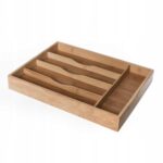Organizator tacamuri 5Five din bambus si MDF cu 5 compartimente, 34x25 cm, maro natural Mob360 - imagine 4