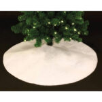 Covor pentru bradul de Craciun, diametru 100 cm, alb cu sclipici Mob360 - imagine 2